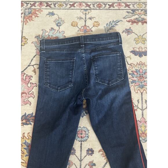 VERONICA BEARD Carolyn 10” Baby Boot Button Fly Jeans Indigo Red Stripe Size 25 - Picture 4 of 9